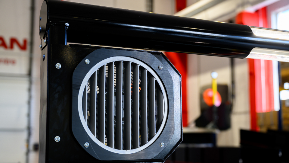 Close up of Caljan Dual fans, ventilation solution